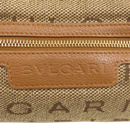 BVLGARI Tote Bag canvas Brown Logo mania