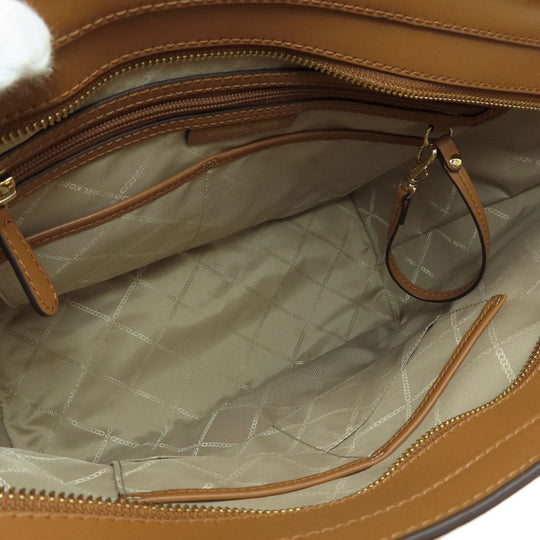 MICHAEL KORS Tote Bag PVC Brown MK signature Women Used Authentic