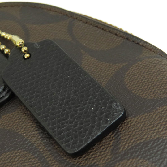 COACH Handbag F34083 PVC Brown Signature 2WAY Women Used Authentic