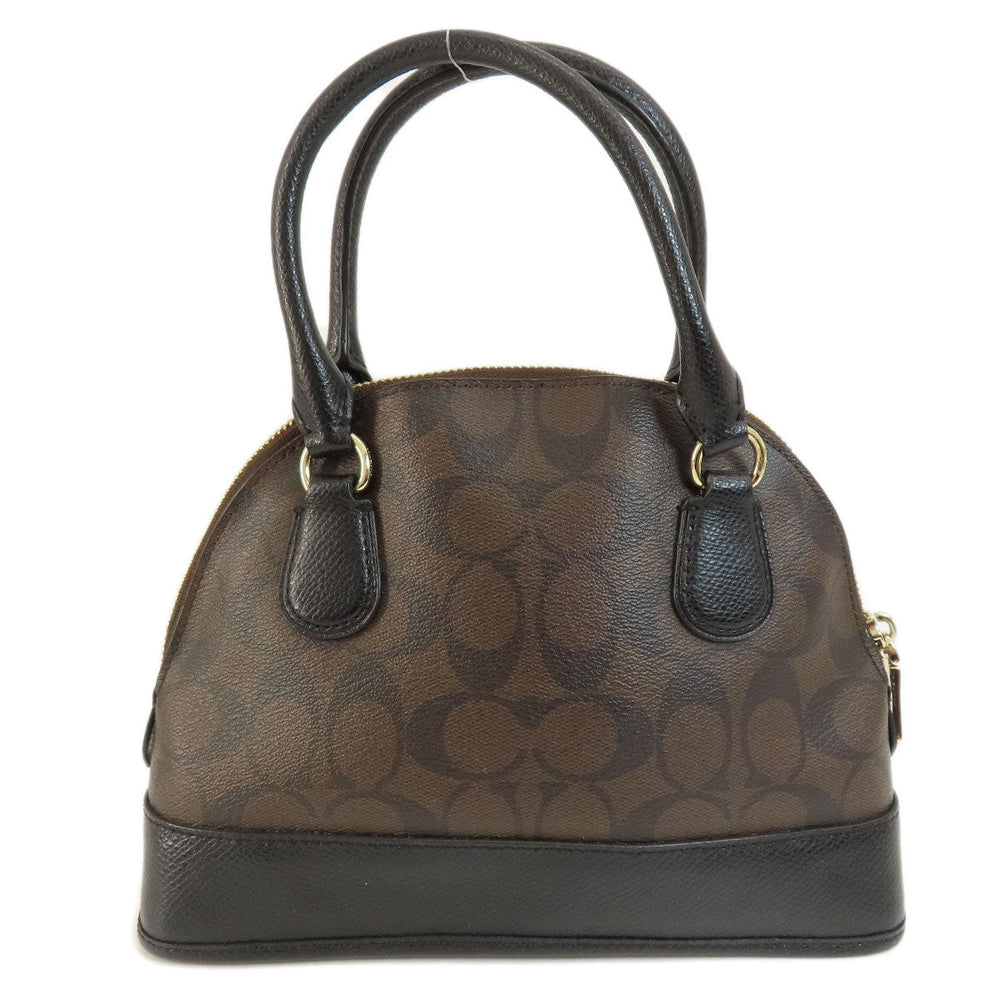 COACH Handbag F34083 PVC Brown Signature 2WAY Women Used Authentic