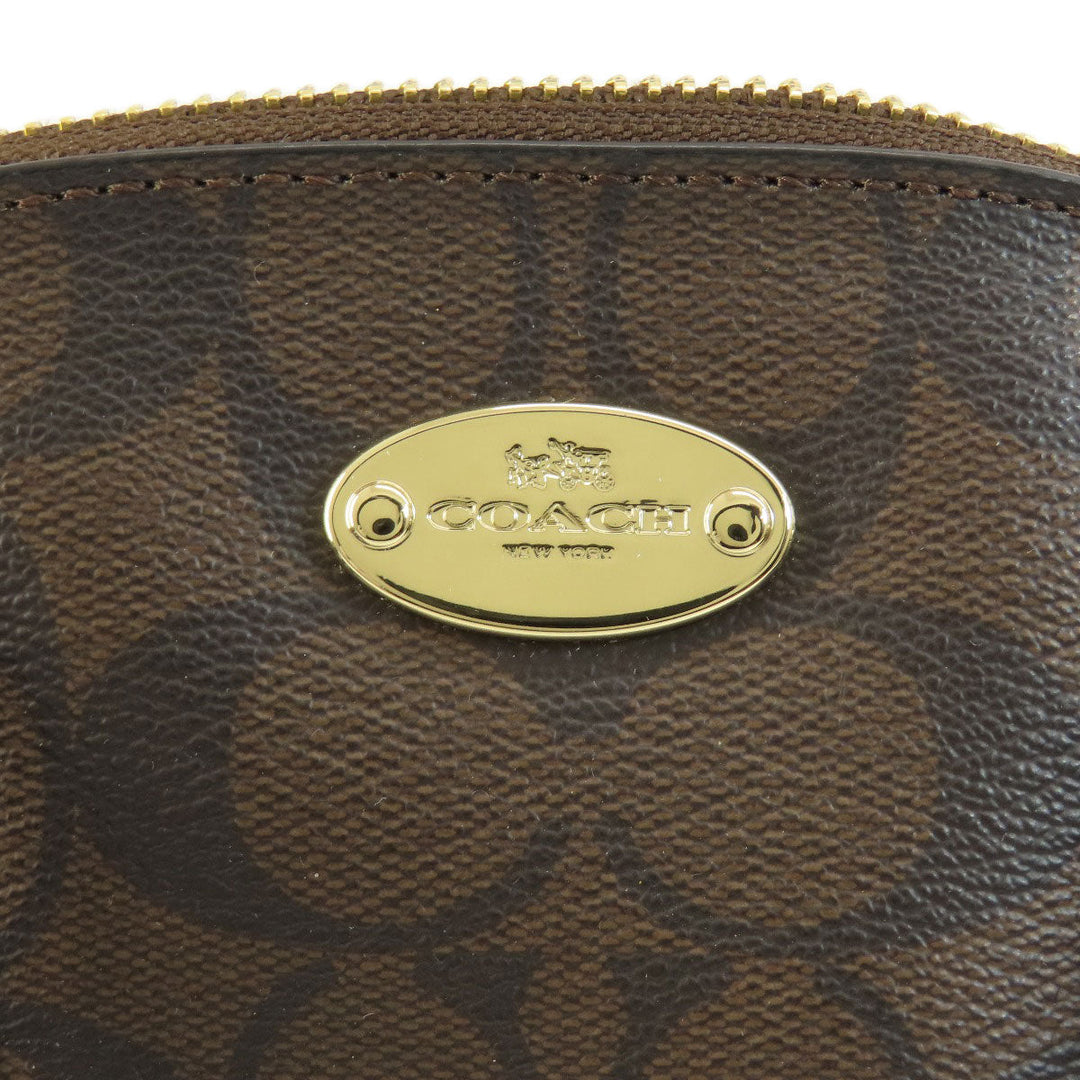 COACH Handbag F34083 PVC Brown Signature 2WAY Women Used Authentic