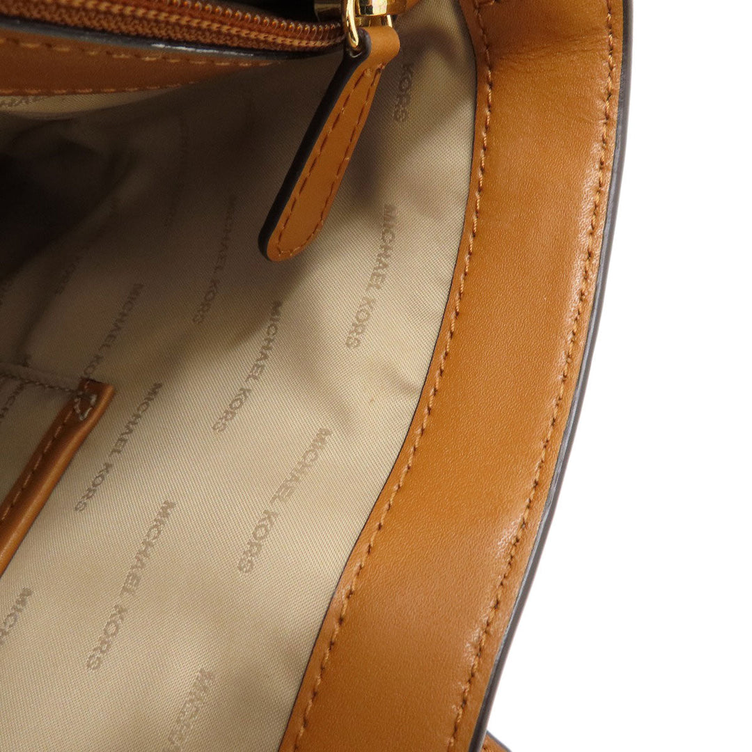 MICHAEL KORS Tote Bag Leather, Coated Canvas white MK signature Women Used Authentic