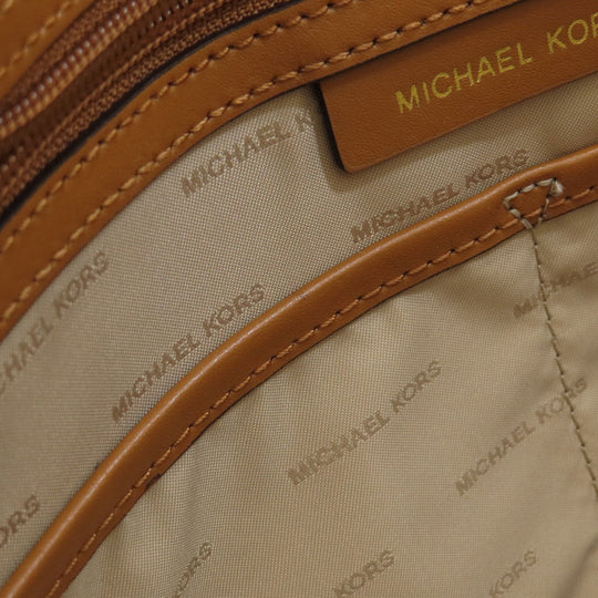 MICHAEL KORS Tote Bag Leather, Coated Canvas white MK signature Women Used Authentic