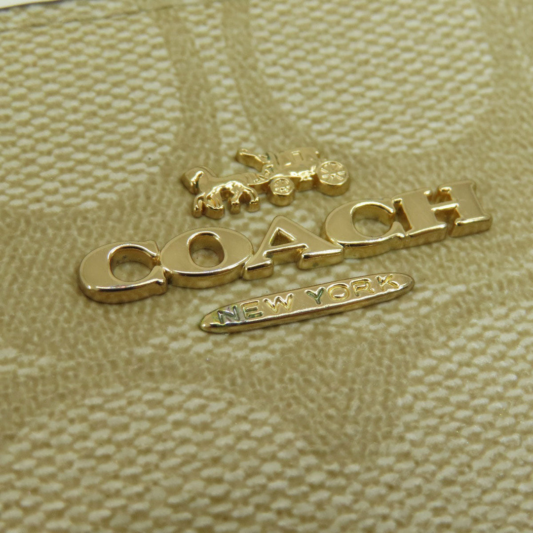 COACH Shoulder Bag 91677 PVC white Signature Women Used Authentic