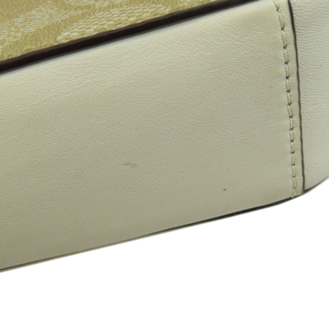 COACH Shoulder Bag 91677 PVC white Signature Women Used Authentic