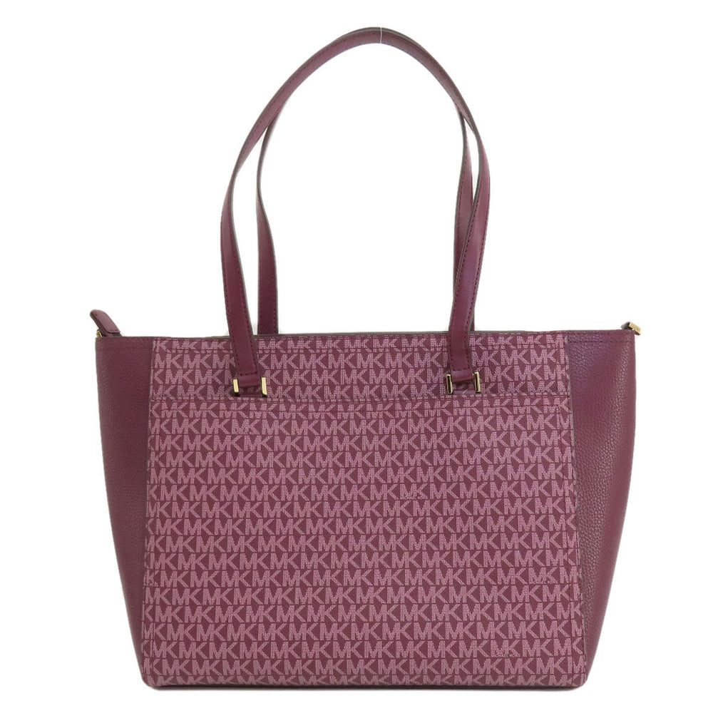 MICHAEL KORS Tote Bag PVC purple MK signature Women Used Authentic