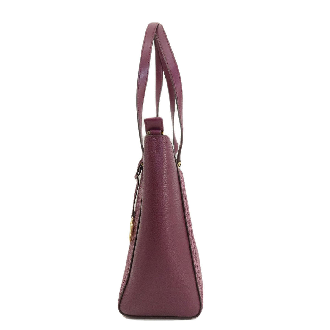 MICHAEL KORS Tote Bag PVC purple MK signature Women Used Authentic