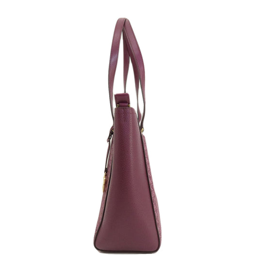 MICHAEL KORS Tote Bag PVC purple MK signature Women Used Authentic