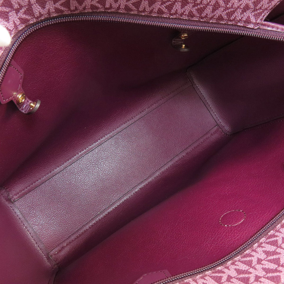 MICHAEL KORS Tote Bag PVC purple MK signature Women Used Authentic