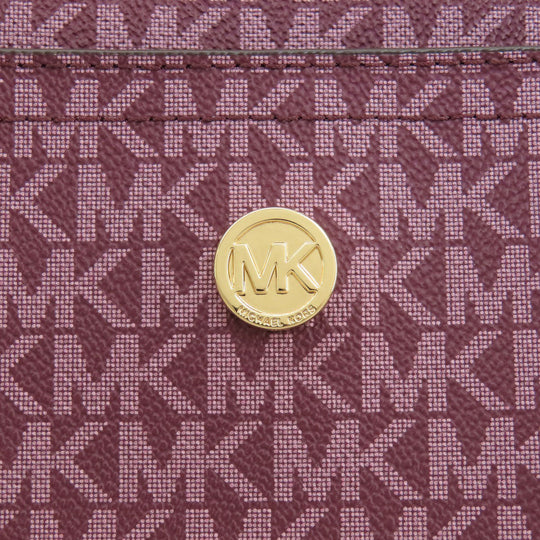 MICHAEL KORS Tote Bag PVC purple MK signature Women Used Authentic