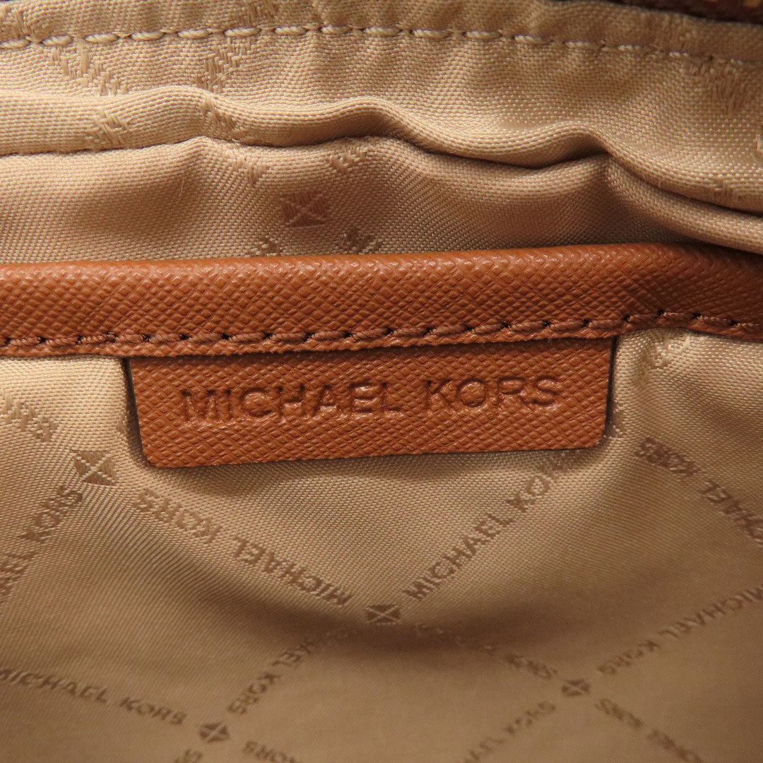 MICHAEL KORS Shoulder Bag PVC white MK Signature logoMetal Women Used Authentic