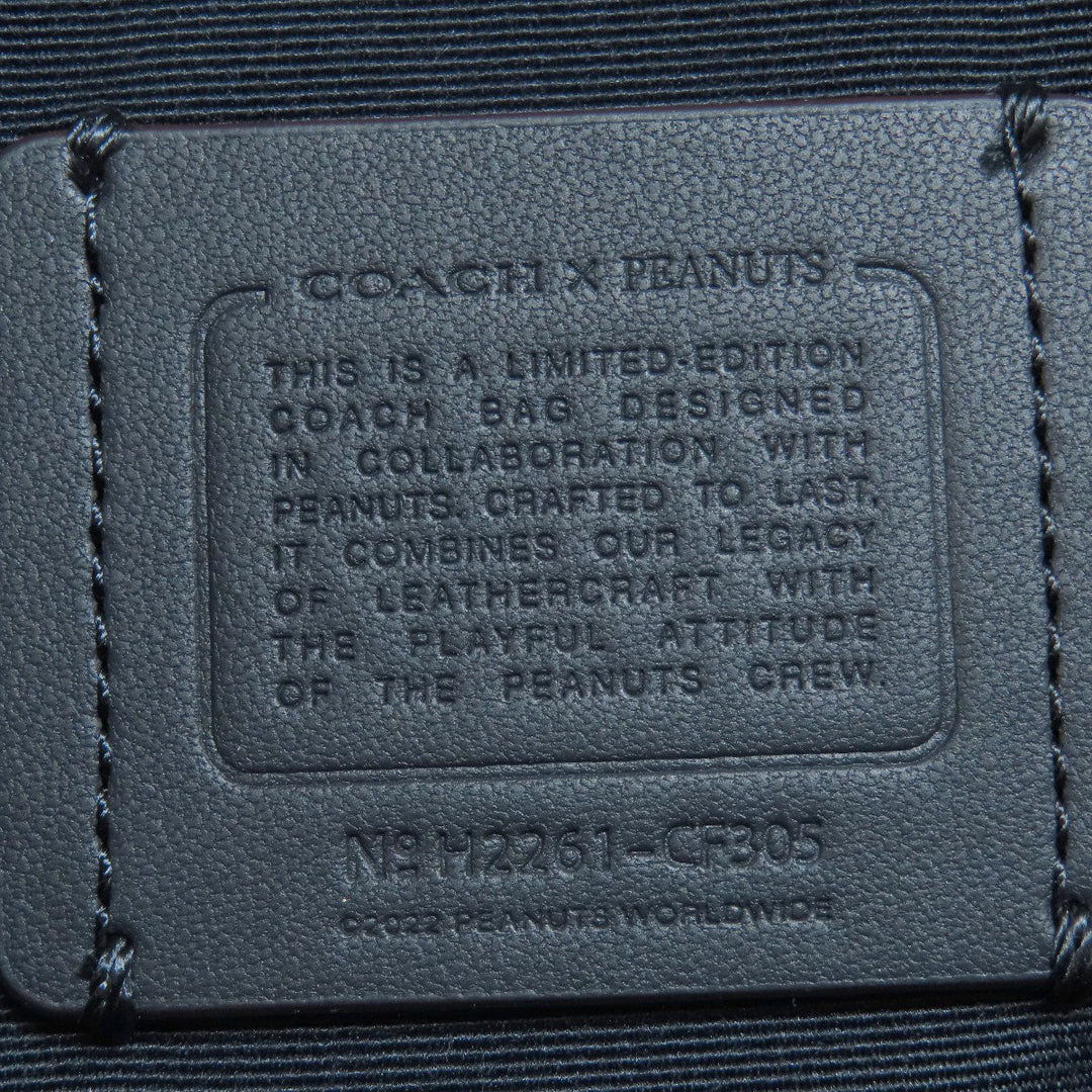 COACH Shoulder Bag CF305 leather Navy Snoopy collaboration