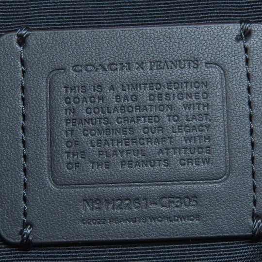 COACH Shoulder Bag CF305 leather Navy Snoopy collaboration