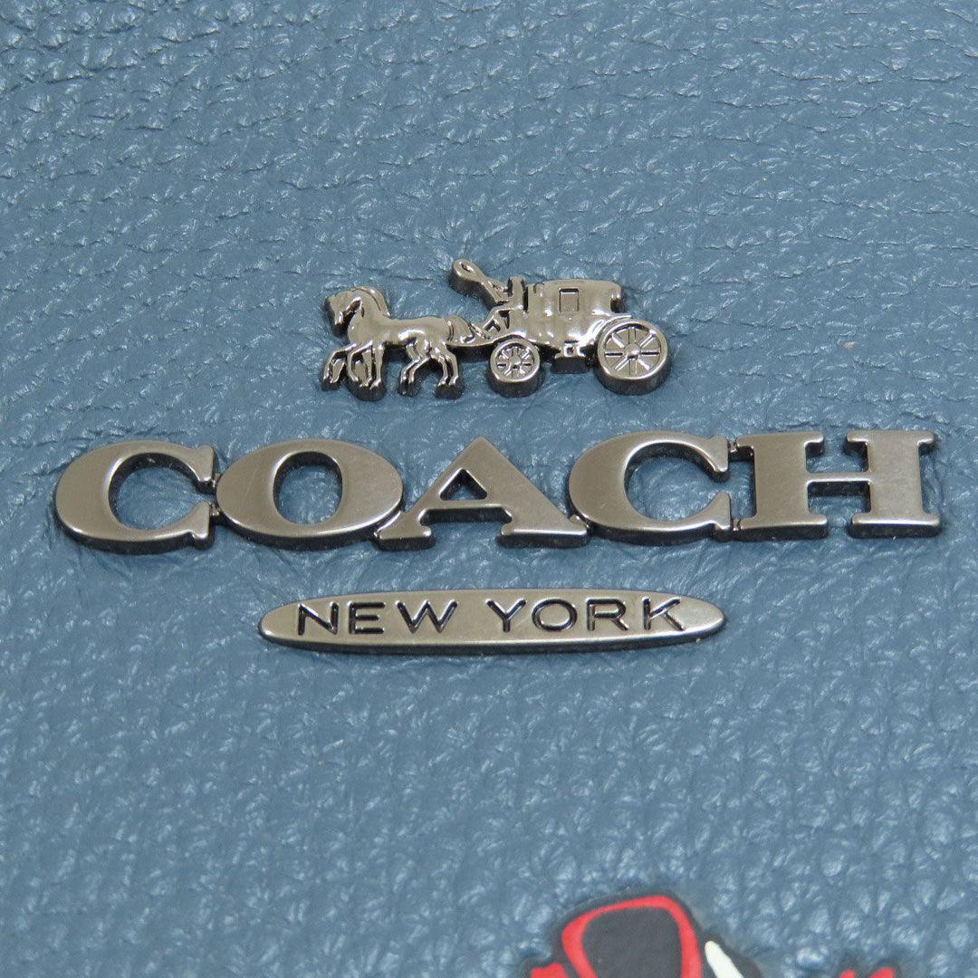 COACH Shoulder Bag CF305 leather Navy Snoopy collaboration