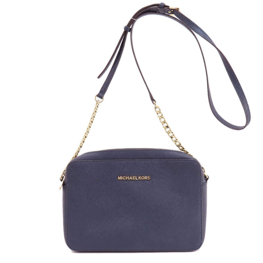MICHAEL KORS Shoulder Bag PVC Navy logo Women Used Authentic