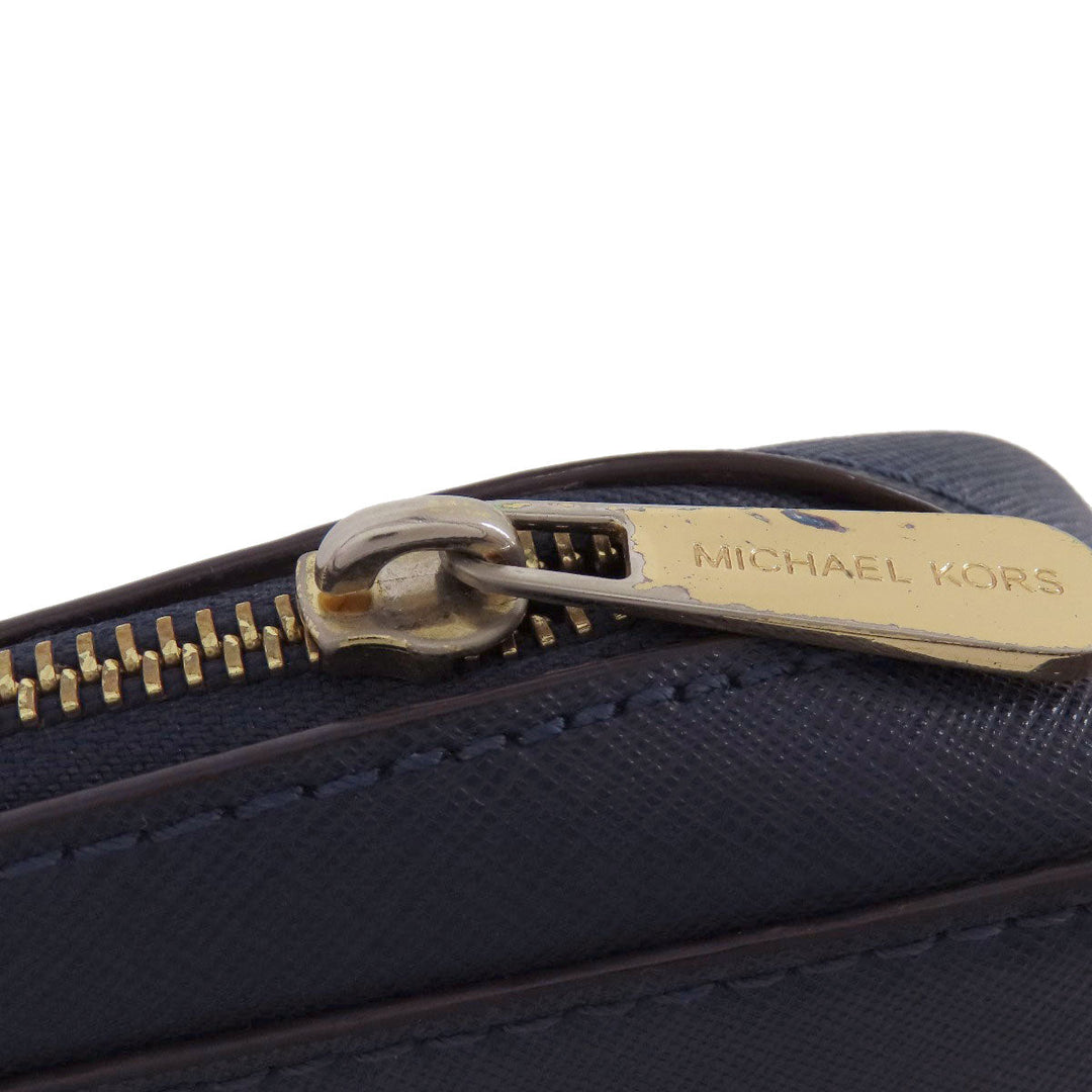 MICHAEL KORS Shoulder Bag PVC Navy logo Women Used Authentic