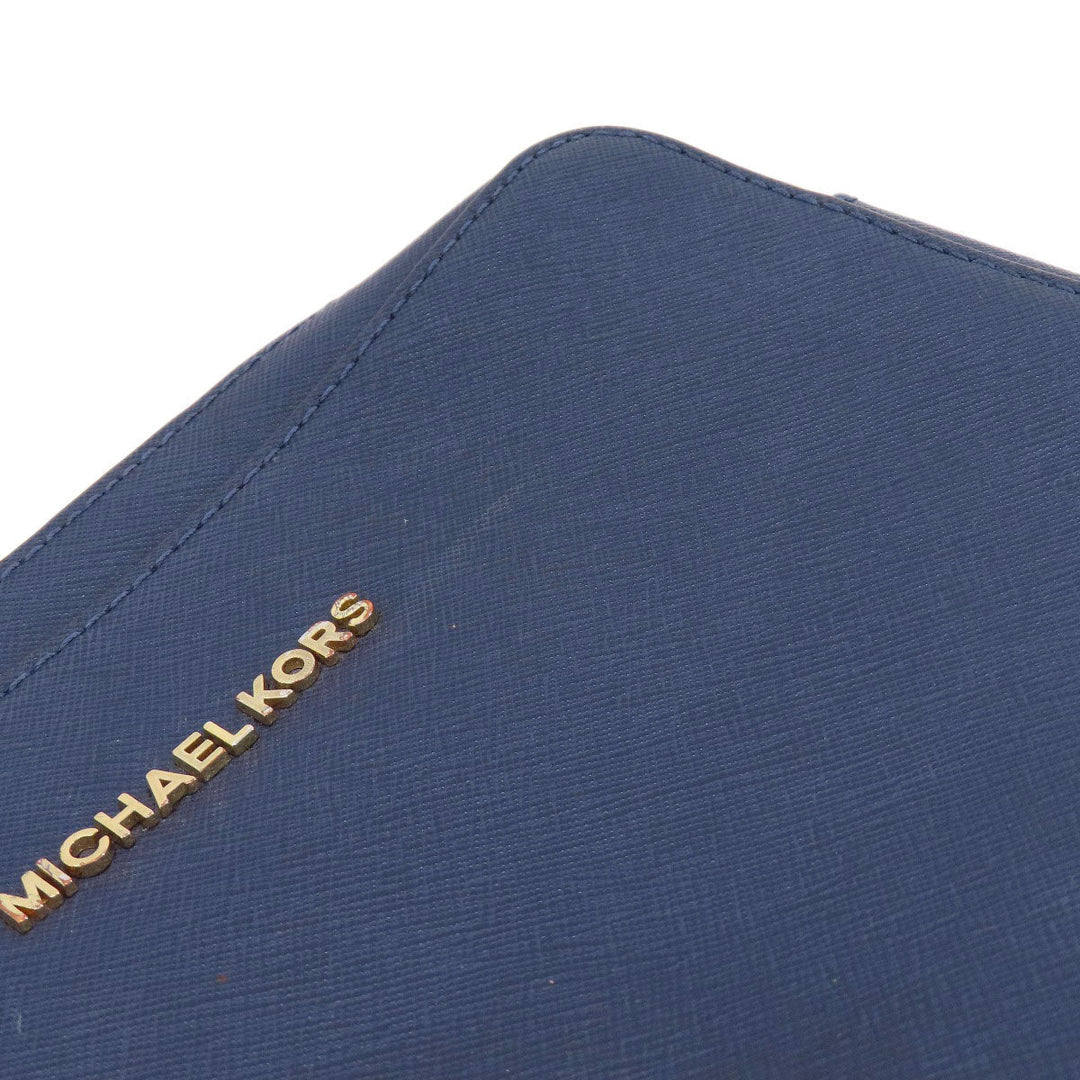 MICHAEL KORS Shoulder Bag PVC Navy logo Women Used Authentic