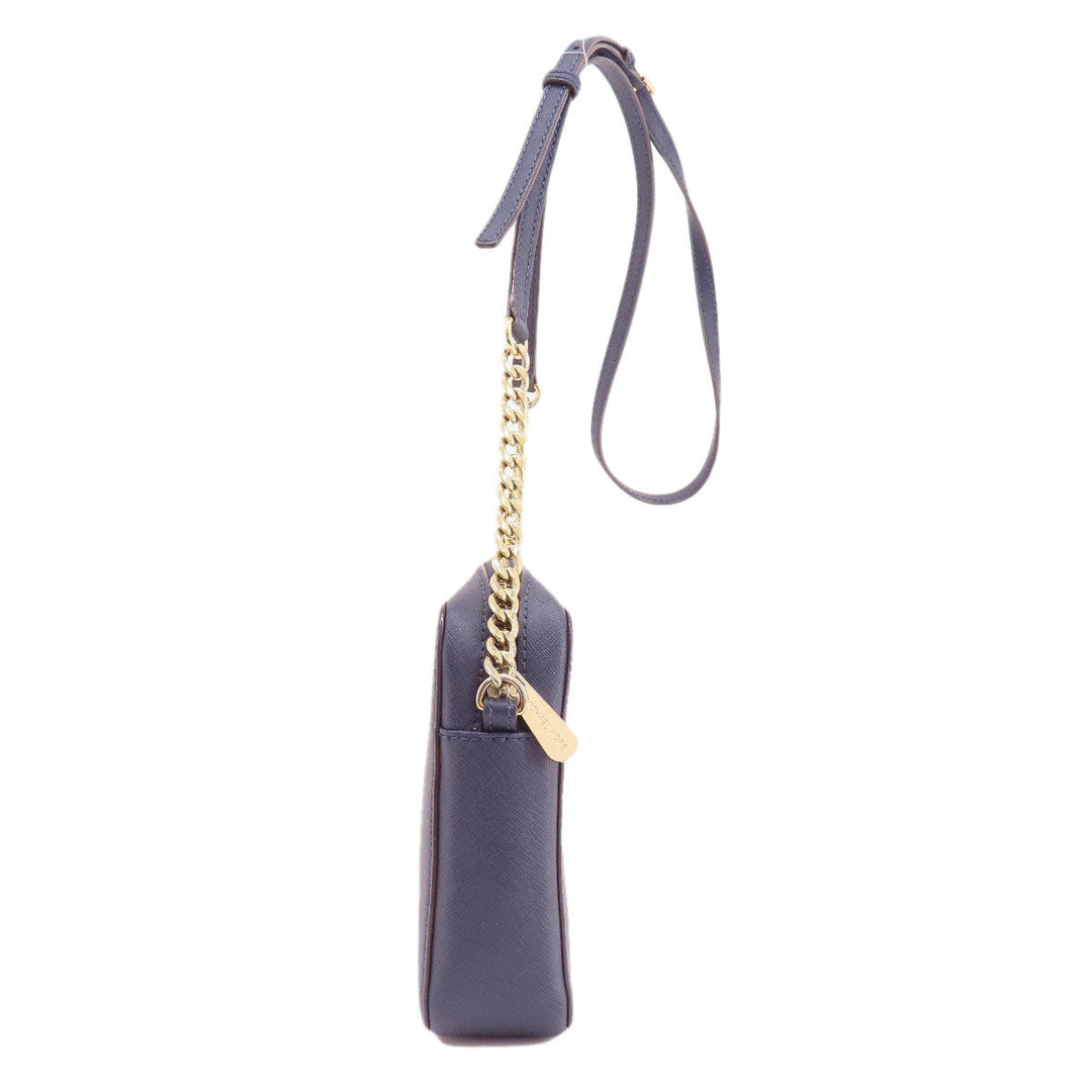 MICHAEL KORS Shoulder Bag PVC Navy logo Women Used Authentic