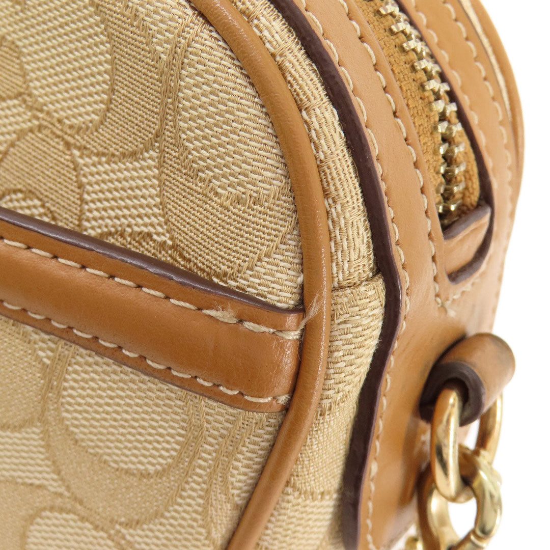 COACH Shoulder Bag F28959 canvas Brown Signature Women Used Authentic