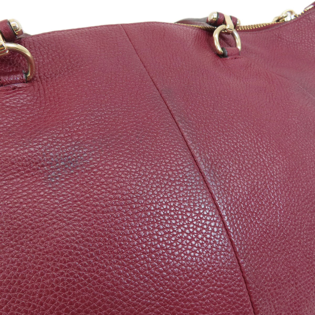 COACH Handbag 34340 leather Red 2WAY Women Used Authentic