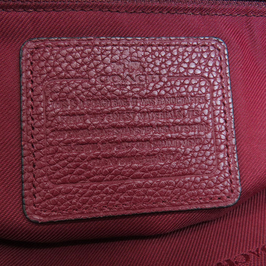 COACH Handbag 34340 leather Red 2WAY Women Used Authentic