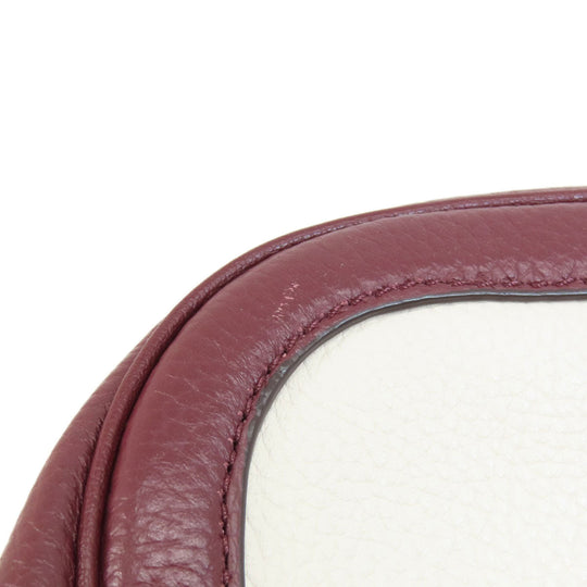 Kate Spade Handbag leather white logoMetal 2WAY Women Used Authentic