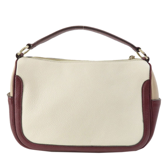 Kate Spade Handbag leather white logoMetal 2WAY Women Used Authentic