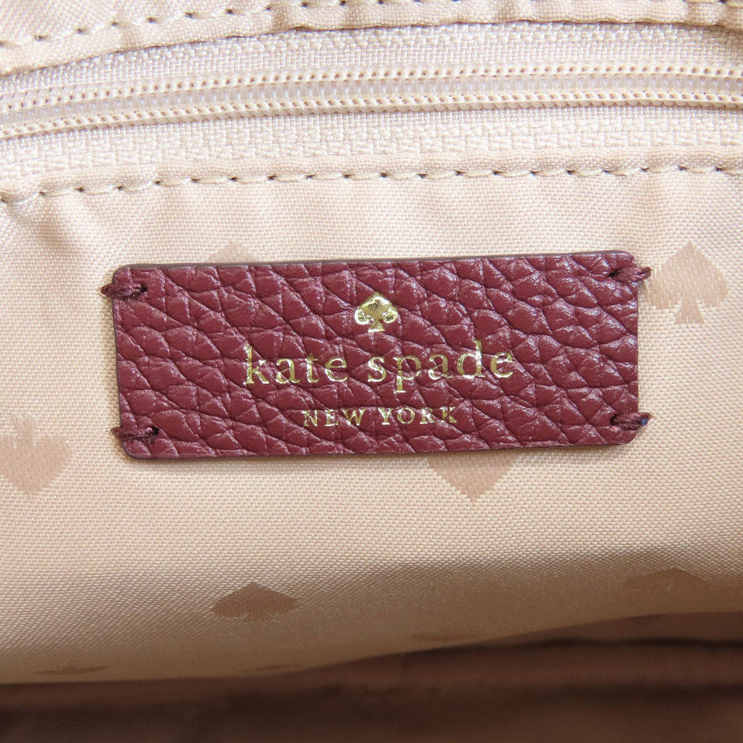 Kate Spade Handbag leather white logoMetal 2WAY Women Used Authentic