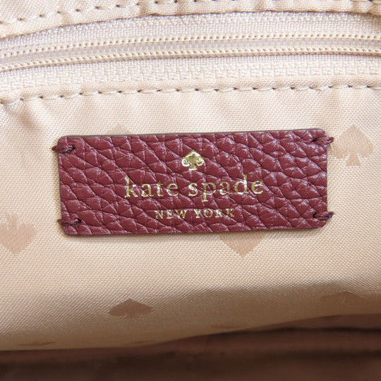 Kate Spade Handbag leather white logoMetal 2WAY Women Used Authentic