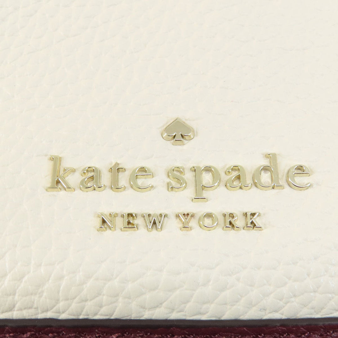 Kate Spade Handbag leather white logoMetal 2WAY Women Used Authentic