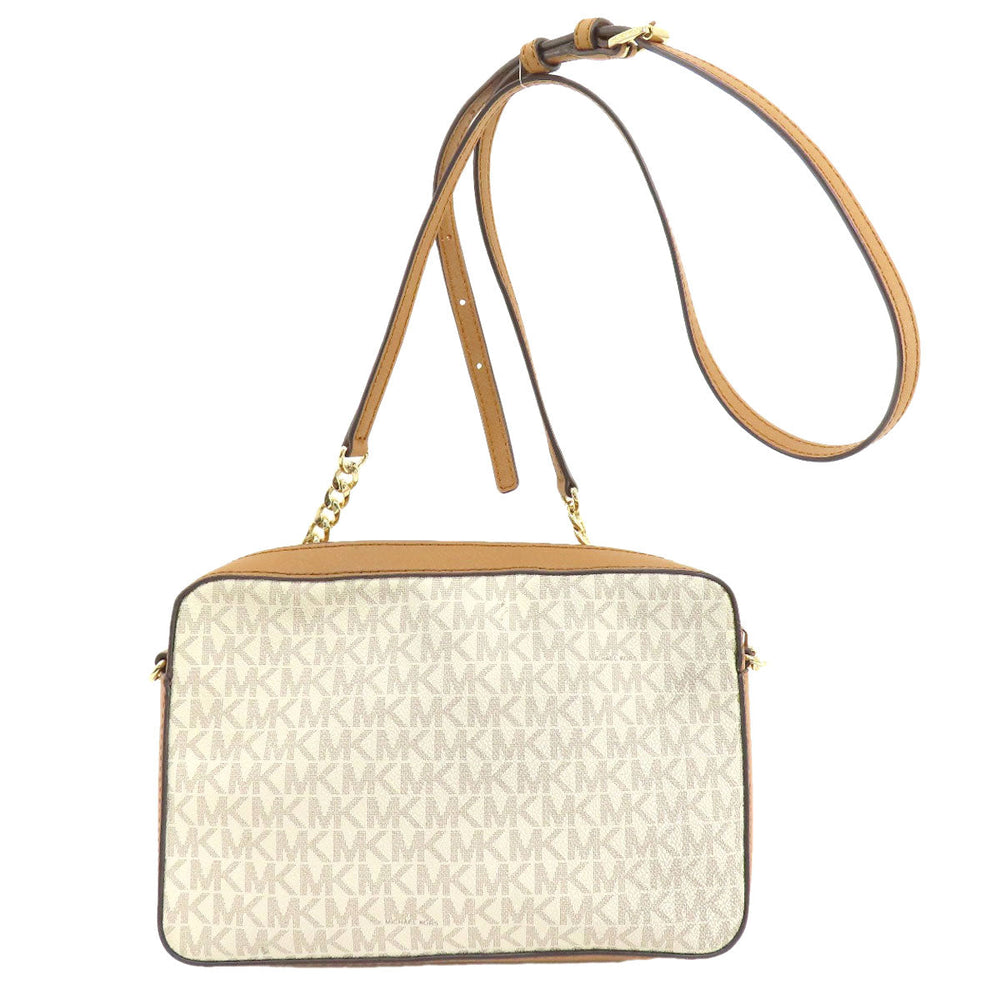MICHAEL KORS Shoulder Bag PVC white MK signature Women Used Authentic
