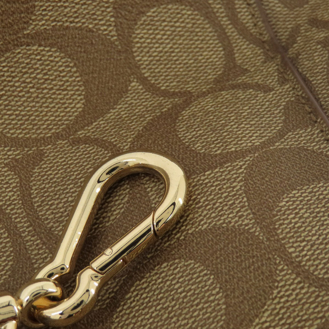 COACH Handbag F34605 PVC Brown Signature 2WAY Women Used Authentic