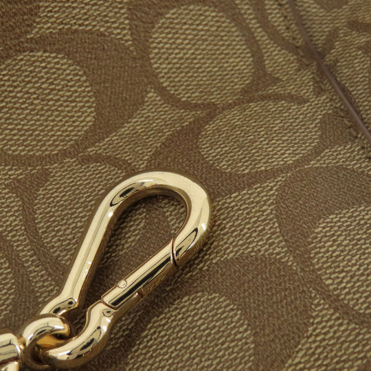 COACH Handbag F34605 PVC Brown Signature 2WAY Women Used Authentic