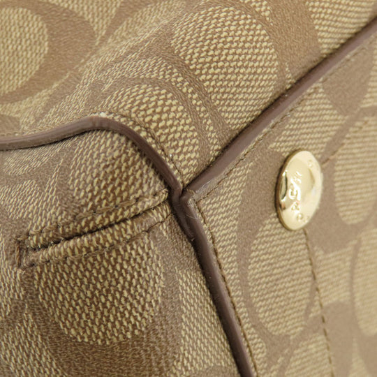 COACH Handbag F34605 PVC Brown Signature 2WAY Women Used Authentic
