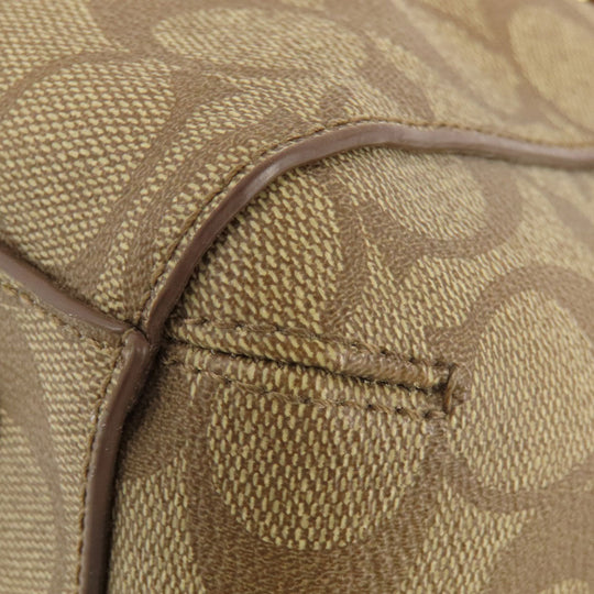 COACH Handbag F34605 PVC Brown Signature 2WAY Women Used Authentic