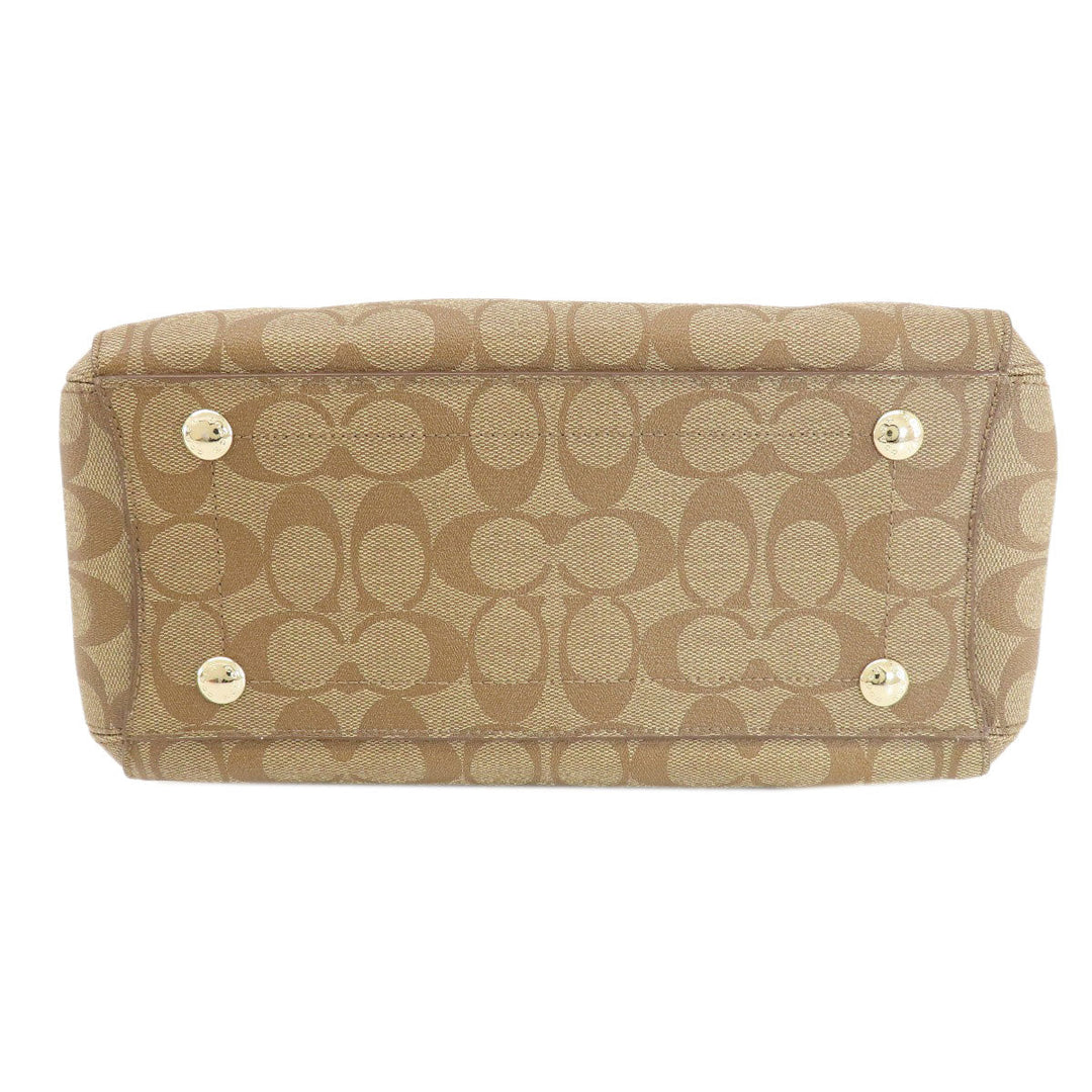 COACH Handbag F34605 PVC Brown Signature 2WAY Women Used Authentic