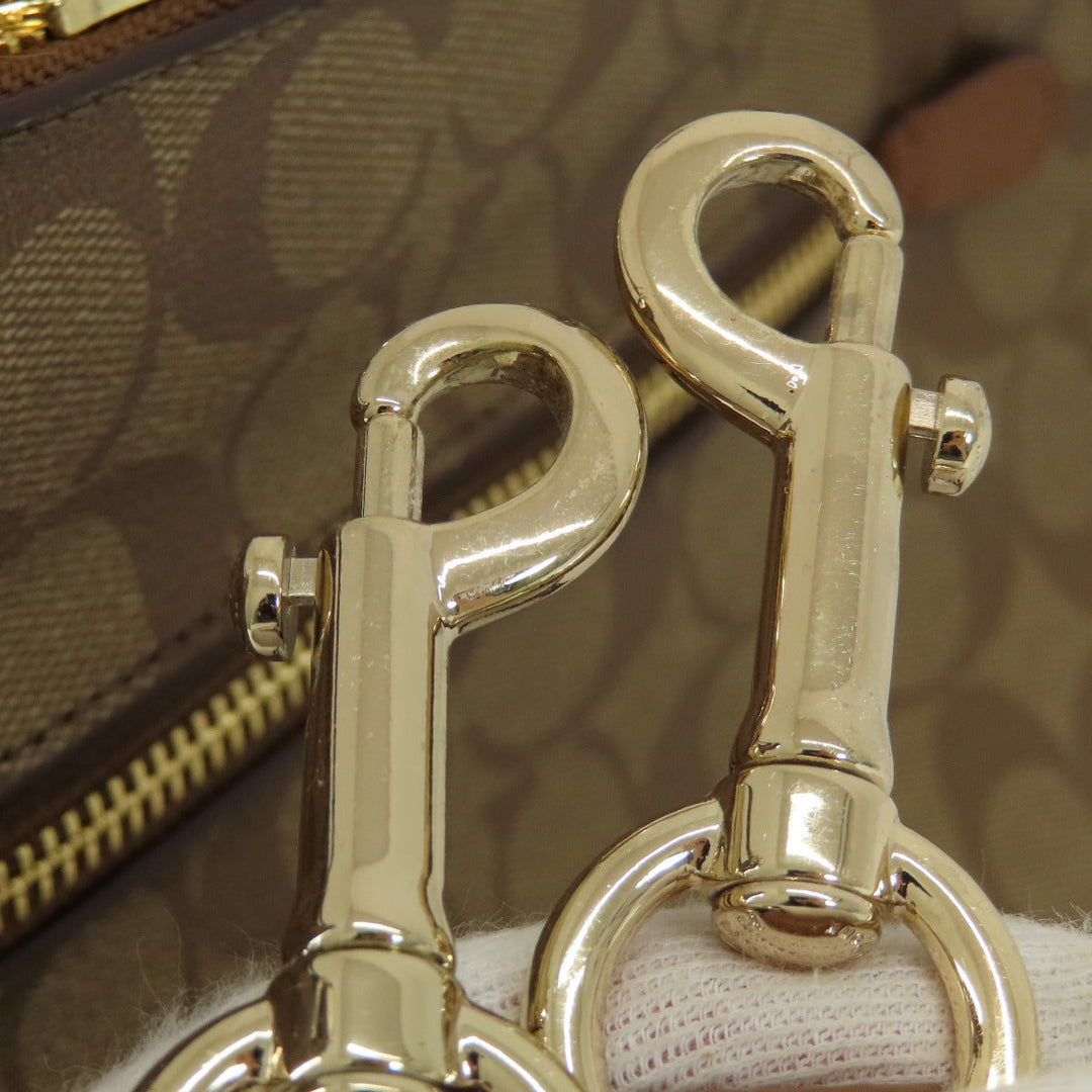 COACH Shoulder Bag F38267 PVC Brown Signature 2WAY