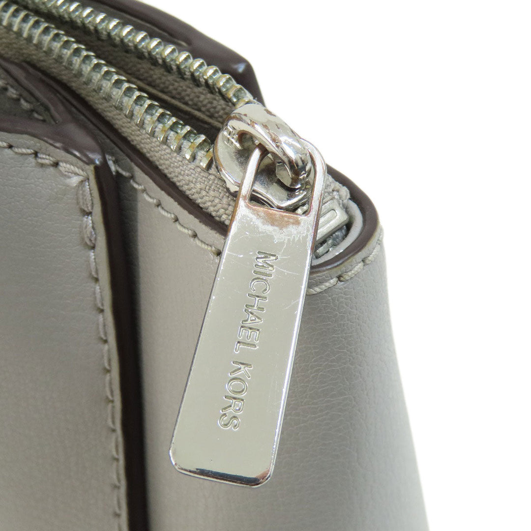 MICHAEL KORS Handbag PVC gray logoMetal 2WAY Women Used Authentic