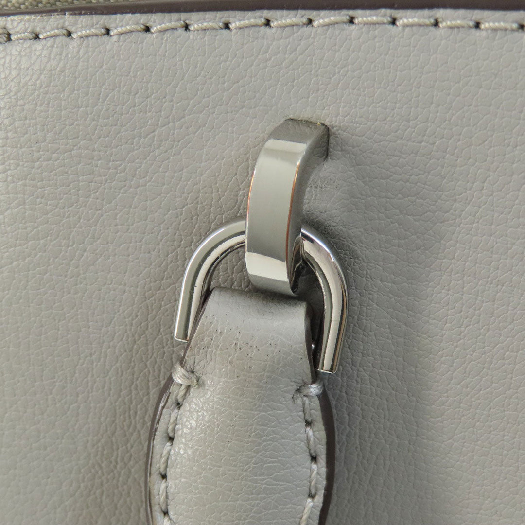 MICHAEL KORS Handbag PVC gray logoMetal 2WAY Women Used Authentic