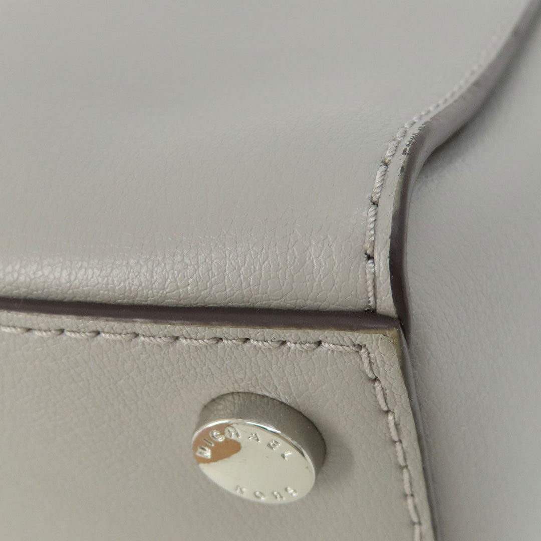 MICHAEL KORS Handbag PVC gray logoMetal 2WAY Women Used Authentic