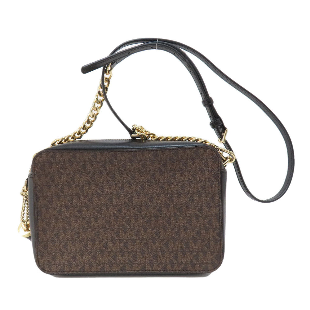 MICHAEL KORS Shoulder Bag PVC Brown MK signature Women Used Authentic