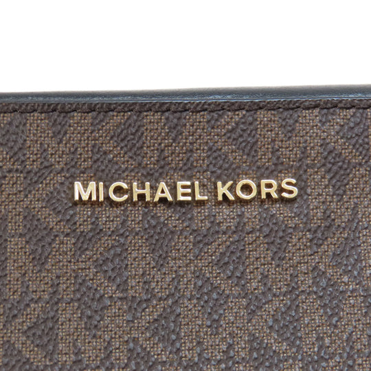 MICHAEL KORS Shoulder Bag PVC Brown MK signature Women Used Authentic