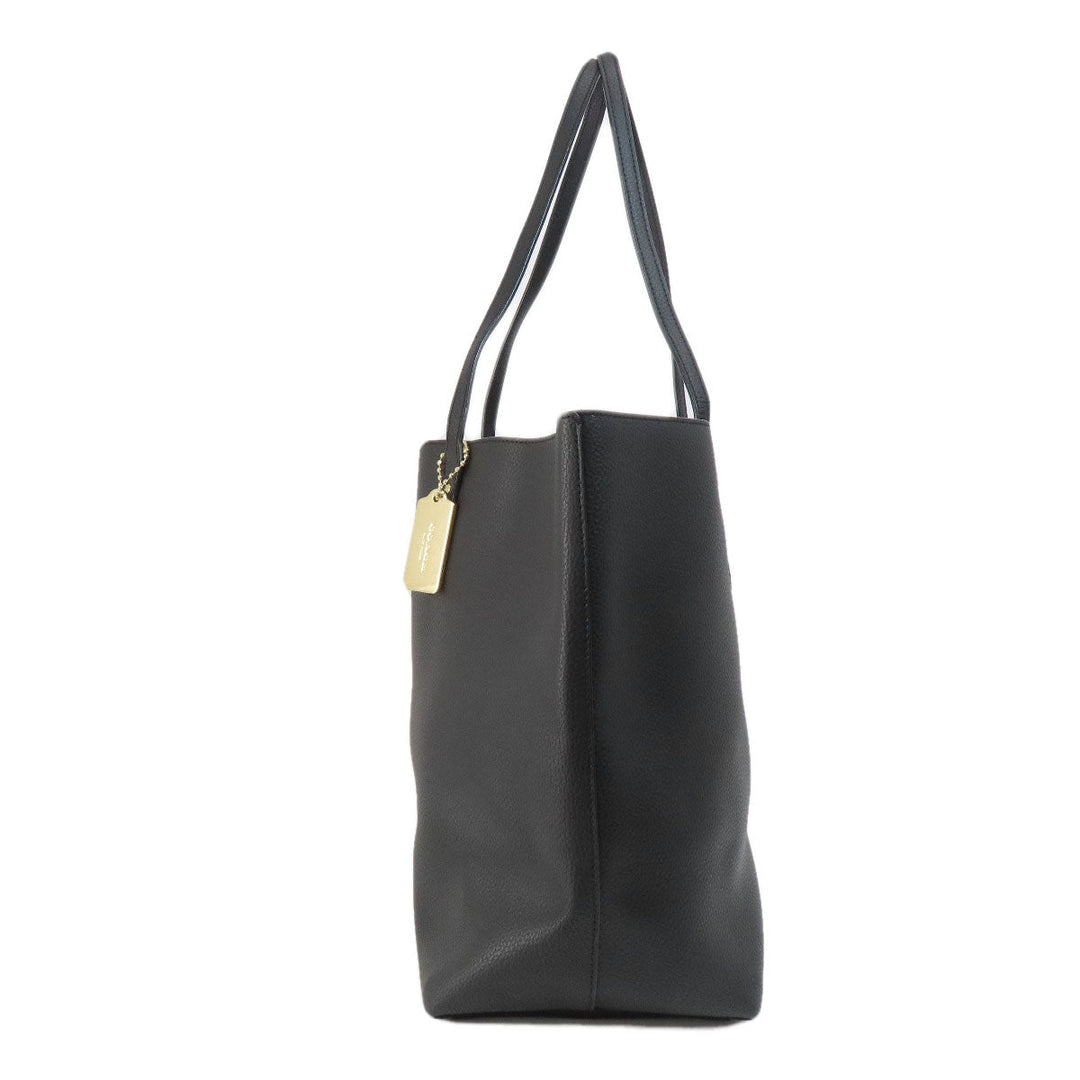 COACH Tote Bag F72673 leather black logo Women Used Authentic