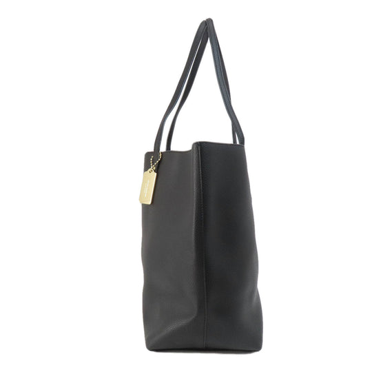 COACH Tote Bag F72673 leather black logo Women Used Authentic