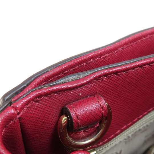 MICHAEL KORS Handbag Leather, Coated Canvas Brown MK Signature 2WAY Women Used Authentic