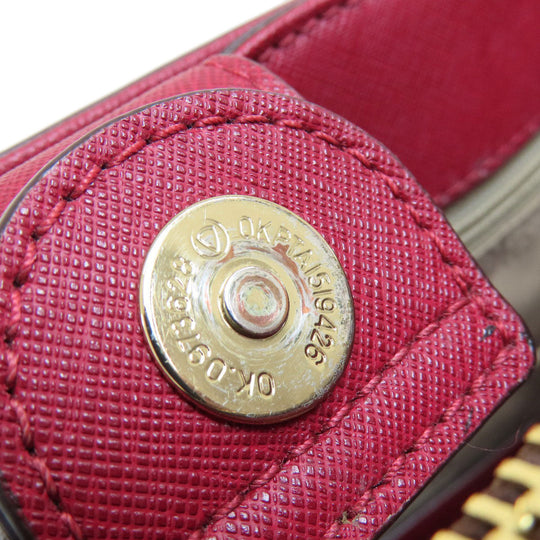 MICHAEL KORS Handbag Leather, Coated Canvas Brown MK Signature 2WAY Women Used Authentic