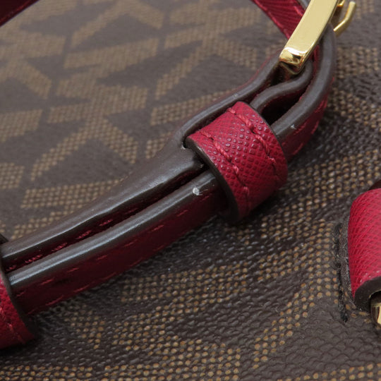 MICHAEL KORS Handbag Leather, Coated Canvas Brown MK Signature 2WAY Women Used Authentic