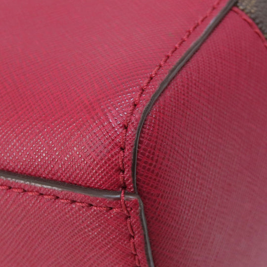 MICHAEL KORS Handbag Leather, Coated Canvas Brown MK Signature 2WAY Women Used Authentic