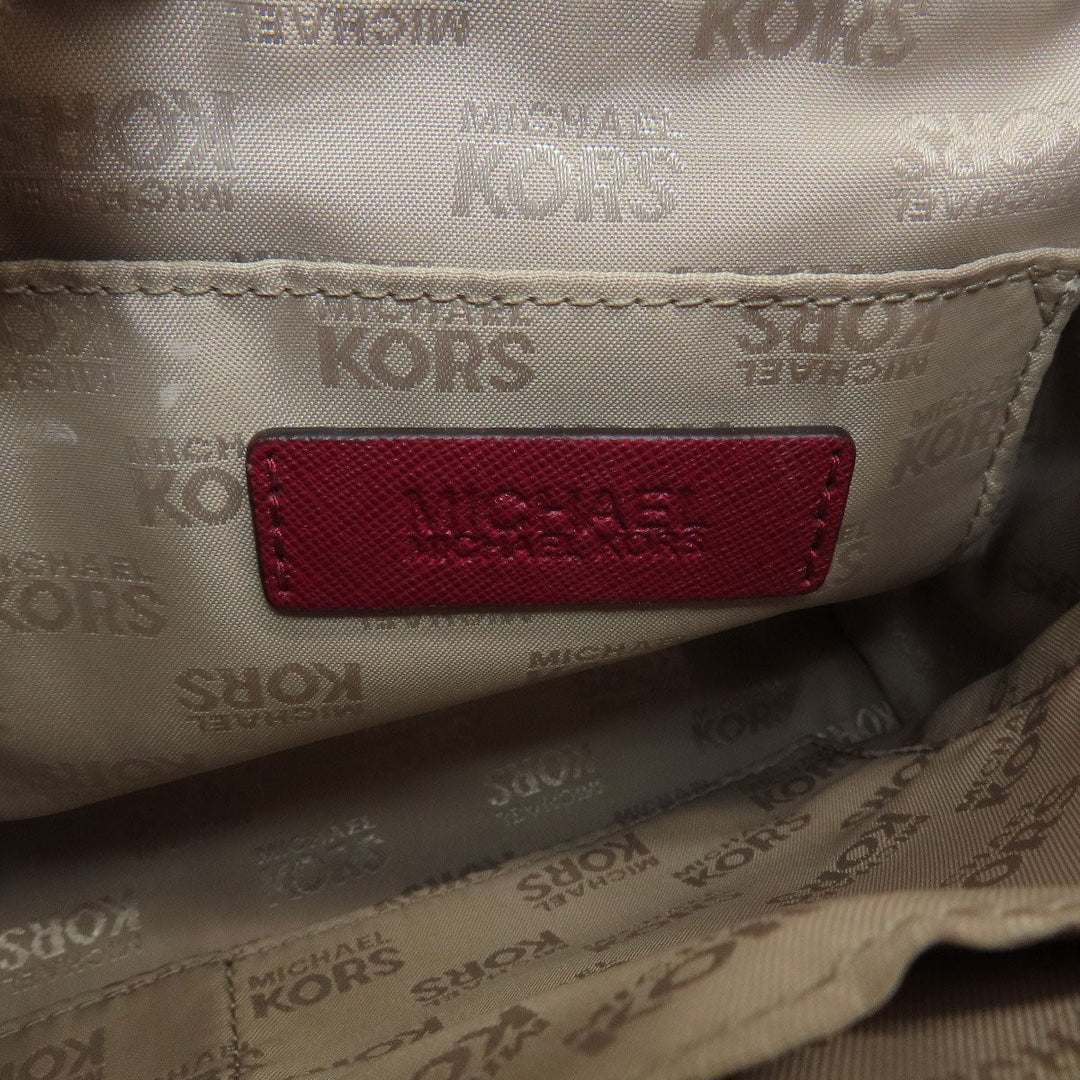 MICHAEL KORS Handbag Leather, Coated Canvas Brown MK Signature 2WAY Women Used Authentic
