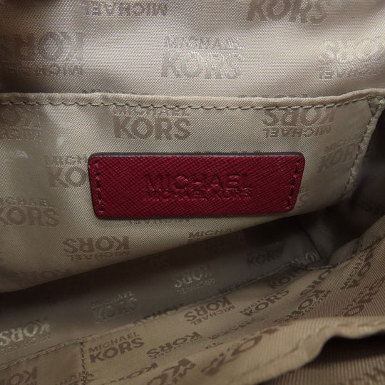MICHAEL KORS Handbag Leather, Coated Canvas Brown MK Signature 2WAY Women Used Authentic